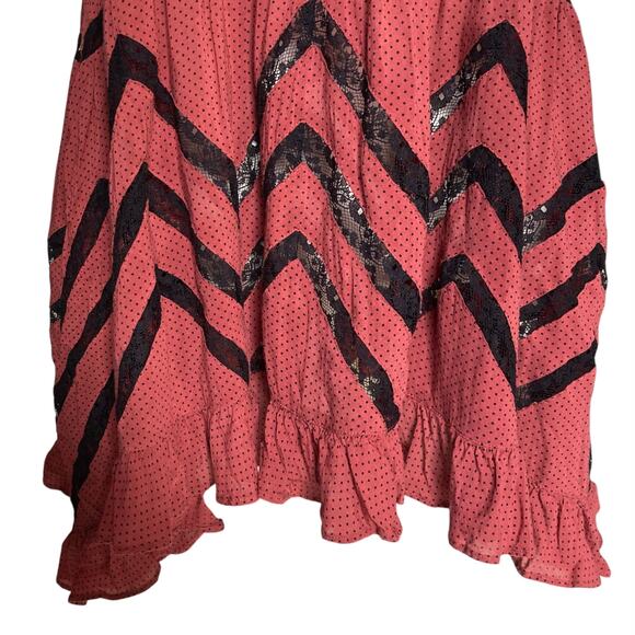 Free People Intimately Tunic top trapeze Dress voile & lace polka dot swing tank - Picture 5 of 9